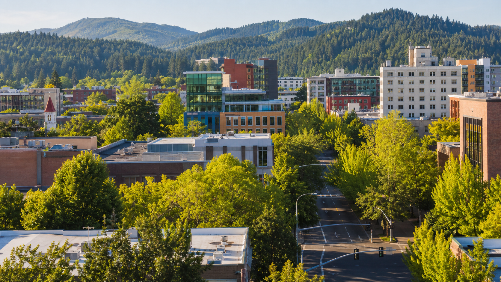 Eugene, OR city skyline